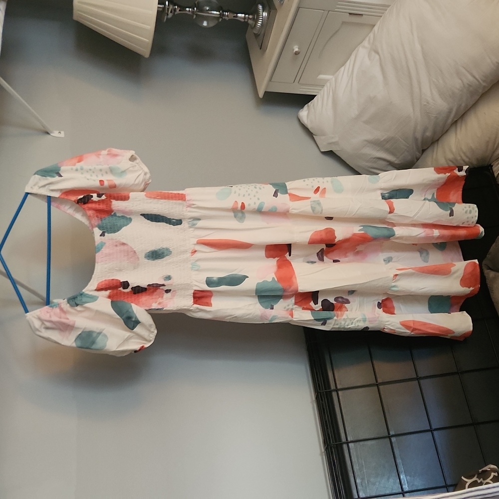 Smocked top patterned dress from Amazon - size L
